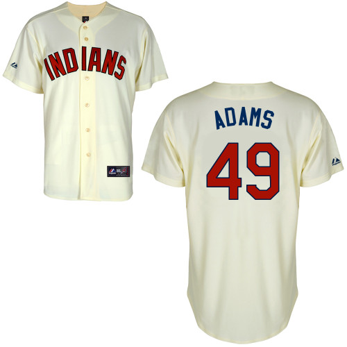 Austin Adams #49 Youth Baseball Jersey-Cleveland Indians Authentic Alternate 2 White Cool Base MLB Jersey